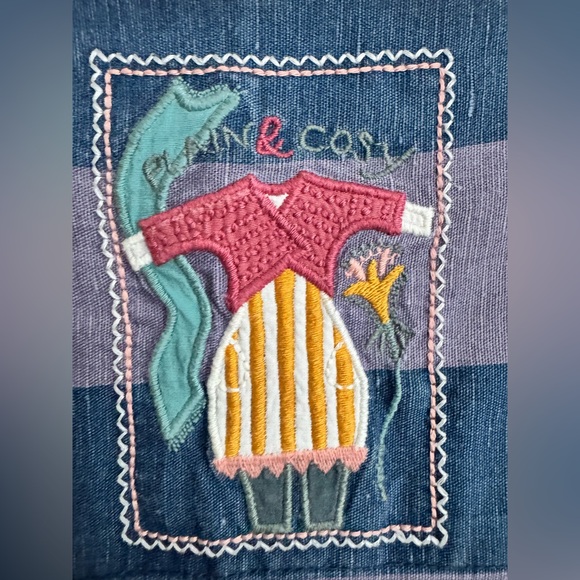 Gudrun Sjoden Women XL Stripe Oversized Linen cotton Purple Stripe Dress cozy - Picture 3 of 10